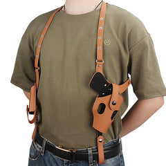Tactical Double-Shoulder Underarm Holster Portable Leather Pistol Holster Magazine Jacket 1911 Agent Invisible Quick Pull-Out Holster