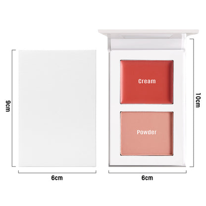 Two-Color Blush Paste And Powder All In One Matte Cream Rouge Blush Mud Cross-Border No Logo