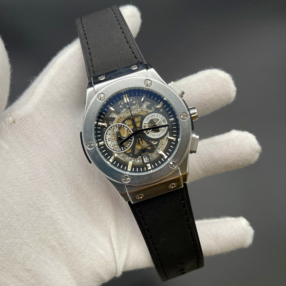 Internet Celebrity Cross-Border 6-Pin Multi-Function Watch Men'S Hollow Dial Mechanical Style Watch Waterproof One-Piece Shipping