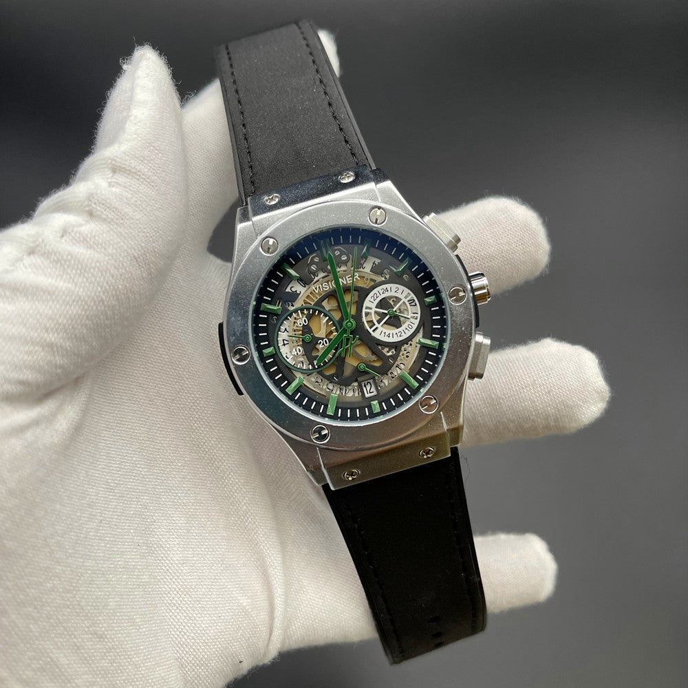 Internet Celebrity Cross-Border 6-Pin Multi-Function Watch Men'S Hollow Dial Mechanical Style Watch Waterproof One-Piece Shipping