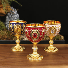 European Style High-End Metal Small Wine Cup One-Shot 30Ml White Wine Glass Creative Home Retro Glass White Wine Glass