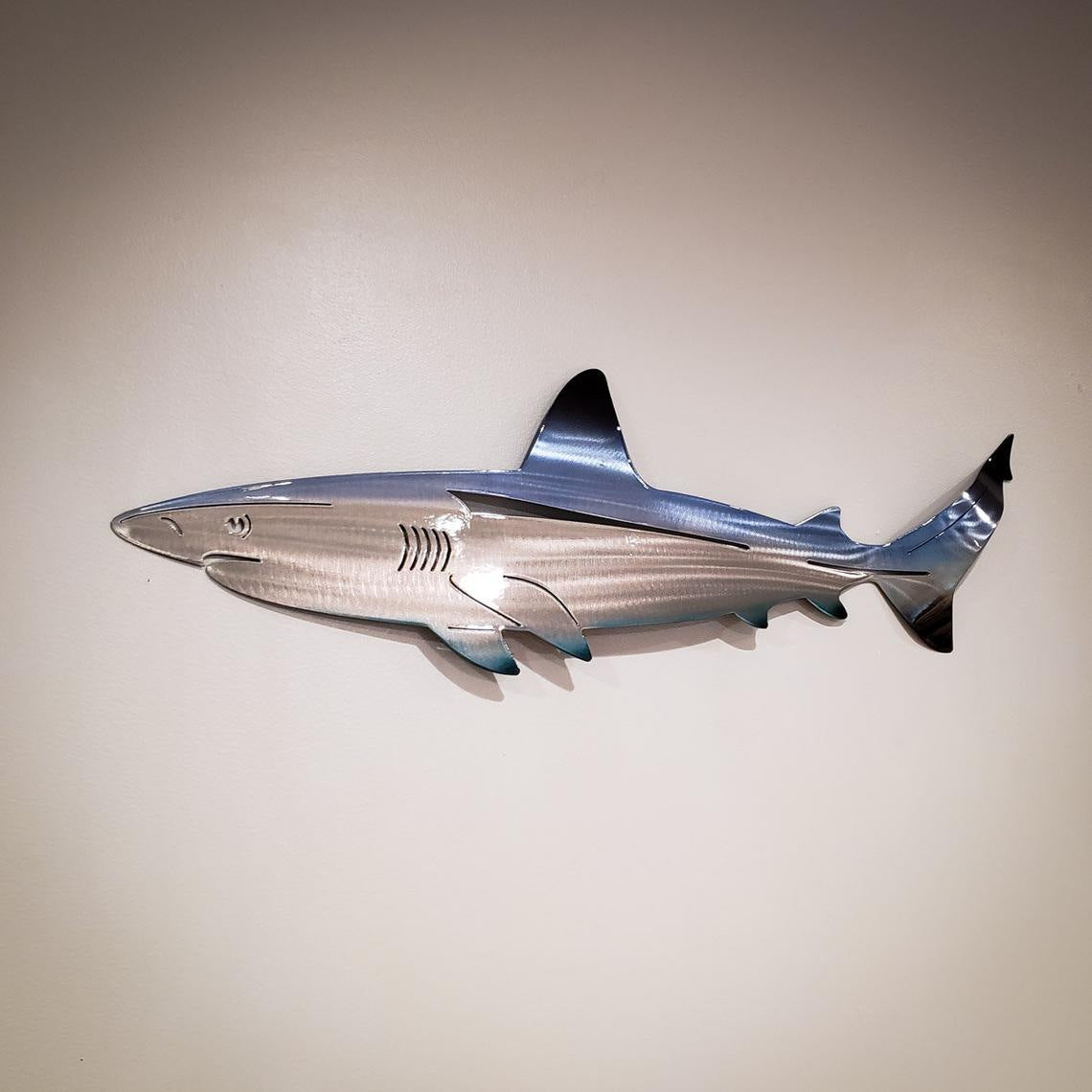 Ocean Predator Stainless Steel Wall Art – Bold Shark Decor for Modern Spaces