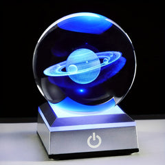 Manufacturer Direct Sales Creative Internal Carving 3D Crystal Luminous Night Light Solar System Cross-Border Spot Wholesale Christmas Gifts