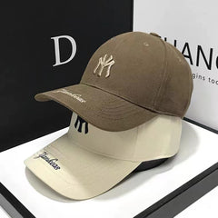 New Baseball Cap For Women In Summer Sun Protection And Breathable Sun Hat Korean Version Letter Embroidery Hard Top Versatile Baseball Cap For Men
