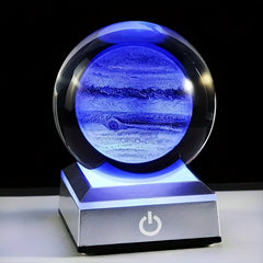 Manufacturer Direct Sales Creative Internal Carving 3D Crystal Luminous Night Light Solar System Cross-Border Spot Wholesale Christmas Gifts