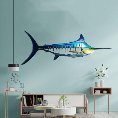 Ocean Predator Stainless Steel Wall Art – Bold Shark Decor for Modern Spaces