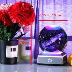 Manufacturer Direct Sales Creative Internal Carving 3D Crystal Luminous Night Light Solar System Cross-Border Spot Wholesale Christmas Gifts