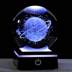 Manufacturer Direct Sales Creative Internal Carving 3D Crystal Luminous Night Light Solar System Cross-Border Spot Wholesale Christmas Gifts