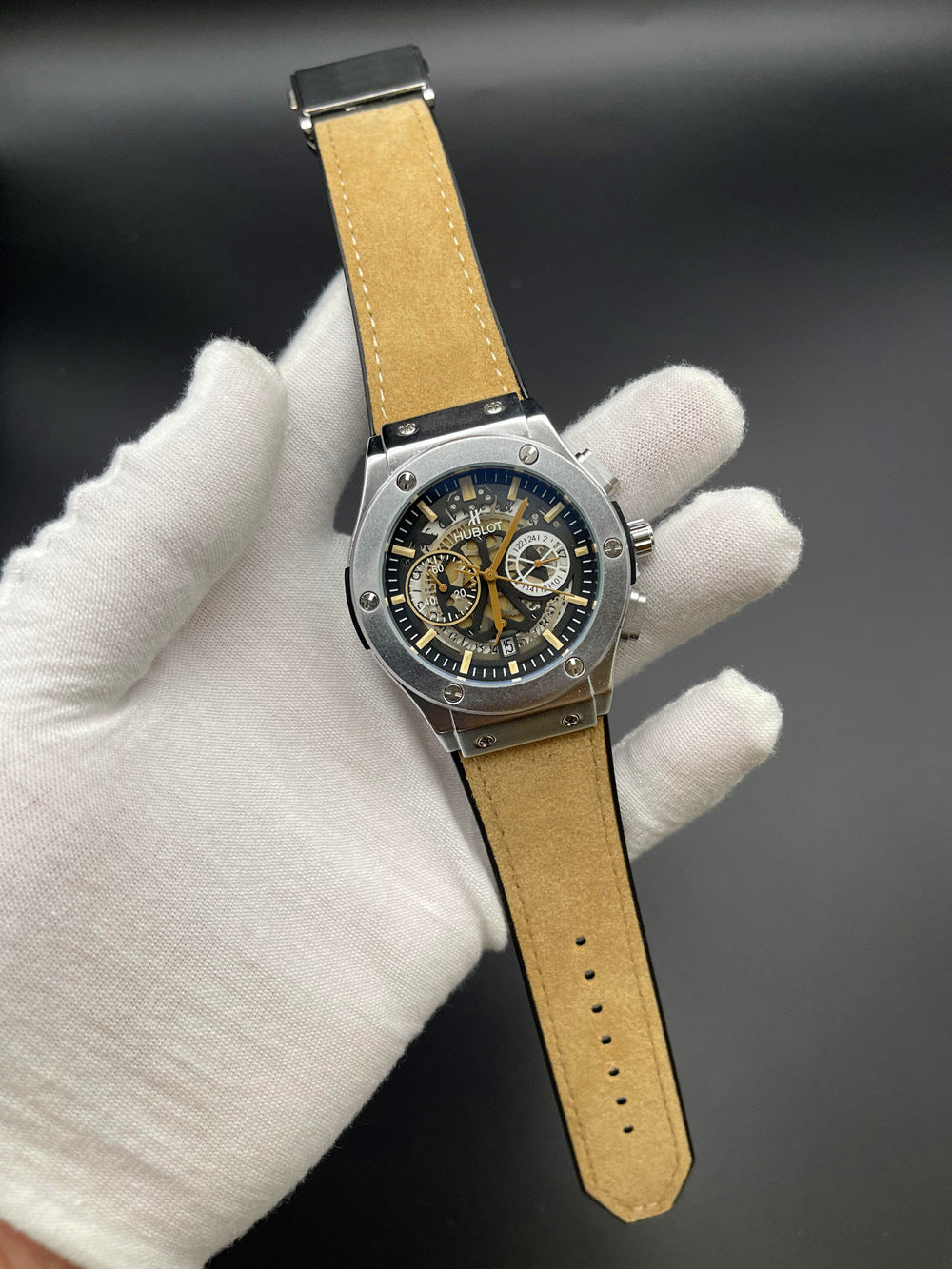 Internet Celebrity Cross-Border 6-Pin Multi-Function Watch Men'S Hollow Dial Mechanical Style Watch Waterproof One-Piece Shipping