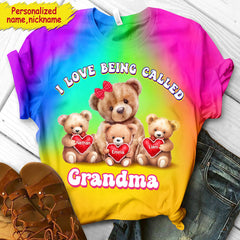 Grandma Bear I Love Being Called Grandma Personalized 3D T-shirt