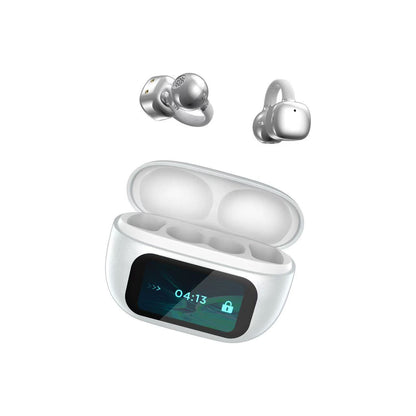 G08 Smart Clip-On Bluetooth Earbud with Large Battery & Color Display