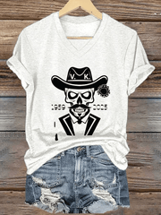 Women's VK Print V-Neck T-Shirt