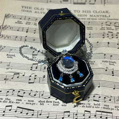 "Mermaid Tears" blue crystal zircon necklace pendant niche light luxury exquisite high-end clavicle chain