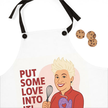 Chef's Apron - Anne Burrell's "Put Some Love Into It!" Cooking Gift, Baking Apron, Kitchen Accessory, Foodie Present, Culinary Apparel