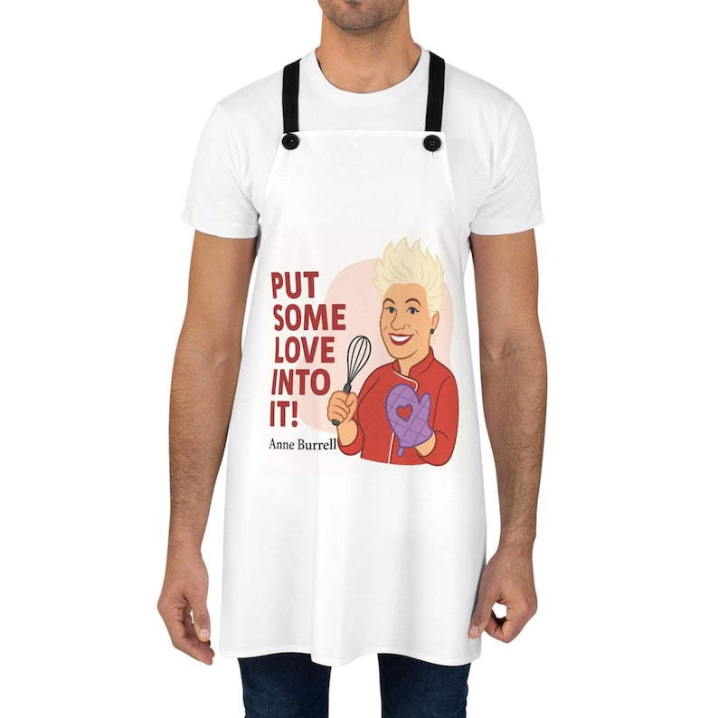 Chef's Apron - Anne Burrell's "Put Some Love Into It!" Cooking Gift, Baking Apron, Kitchen Accessory, Foodie Present, Culinary Apparel