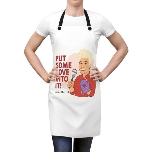 Chef's Apron - Anne Burrell's "Put Some Love Into It!" Cooking Gift, Baking Apron, Kitchen Accessory, Foodie Present, Culinary Apparel
