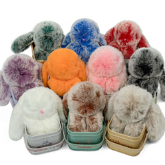 Handmade Bunny Pompom Keychain - Customizable name - The cutest Christmas gift ever
