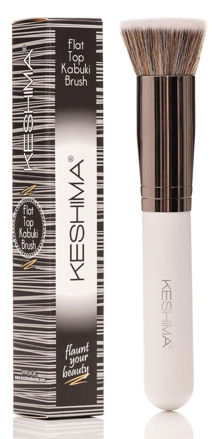 KESHIMA Flat Top Kabuki Foundation Brush (Premium, 1.2" Top)