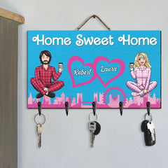 Customizable Couple's Key Holder - Home Sweet Home Design