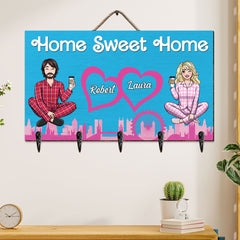 Customizable Couple's Key Holder - Home Sweet Home Design