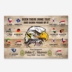 Personalized U.S. Military World Tour Canvas – Veteran's Custom Gift