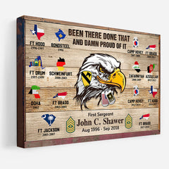 Personalized U.S. Military World Tour Canvas – Veteran's Custom Gift