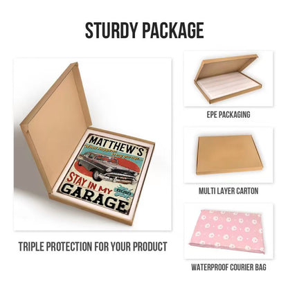 Kein Betreten, ich besitze Schusswaffen und ein Bagger-Privateigentum – personalisiertes, individuelles Metallschild