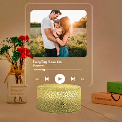 Benutzerdefinierte Foto, Lied 3D LED Nachtlampe für Musikliebhaber, Valentinstagsgeschenk, Jubiläumsgeschenke für Sie Ihn