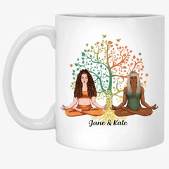 Yoga With Besties Always Together - Personalized Mug For Friends, For Her, Yoga