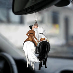 Personalized Ornament, Horseback Riding Couple Holding Hand - Couples Who Ride Together Stay Together, Gift For Horse Lovers