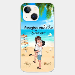 Doll Couple Hugging Kissing On The Beach Personalized Phone Case