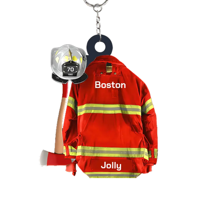 Firefighter Armor Custom Shape Keychain