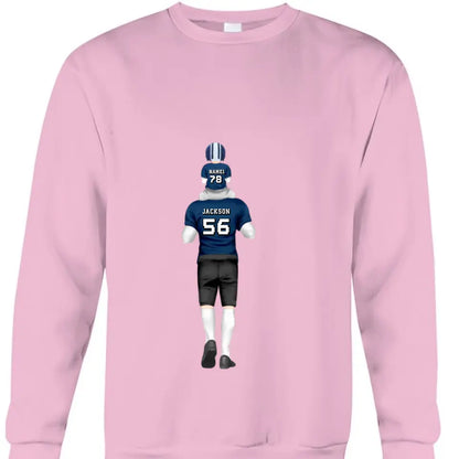 Personalisiertes American-Football-Vater- und Kinder-Shirt – Hoodie – Sweatshirt