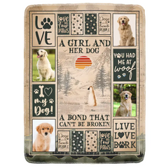 A Girl And Her Dogs Unbreakable Bond - Personalized Blanket